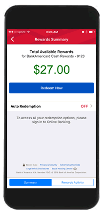 Mobile App credit card rewards image